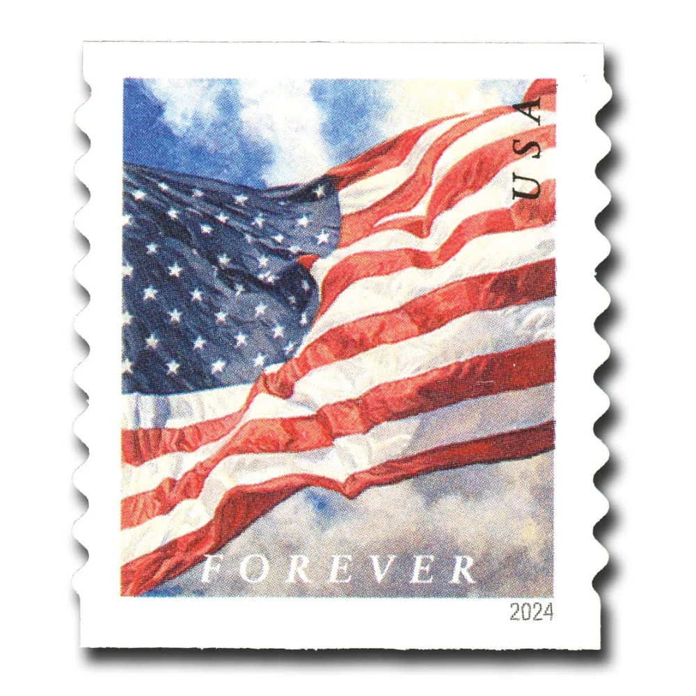 Flag 2024 Roll 1 - USPS Forever Stamps Flag 2024 Roll