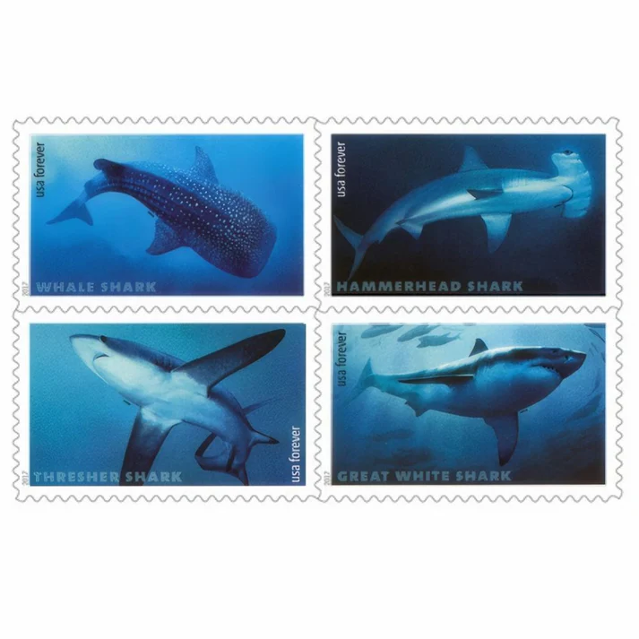 Sharks 2017 1 - USPS Forever Stamps Sharks 2017