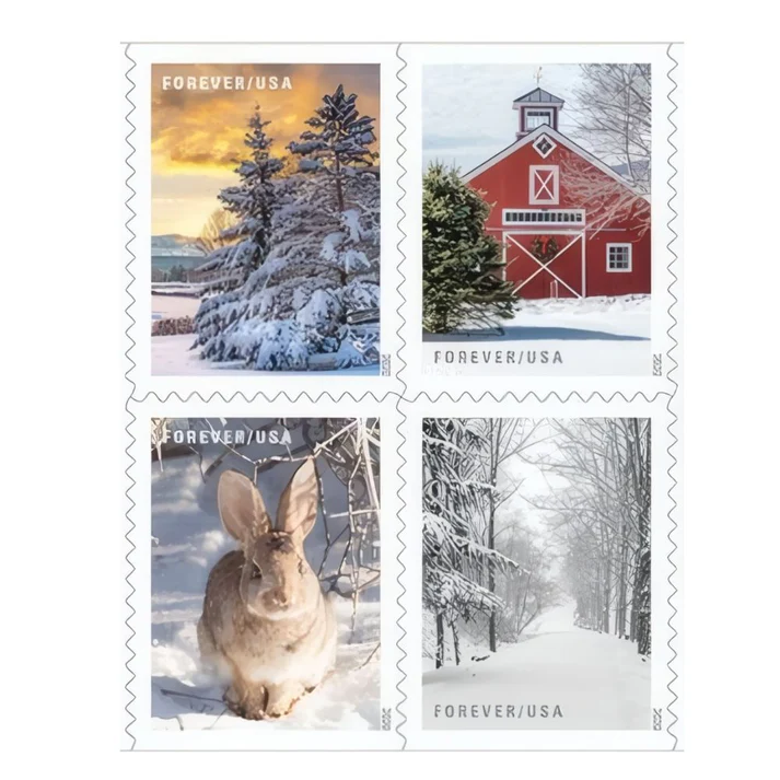 Winter Scenes 2020 1 - USPS Forever Stamps Winter Scenes 2020
