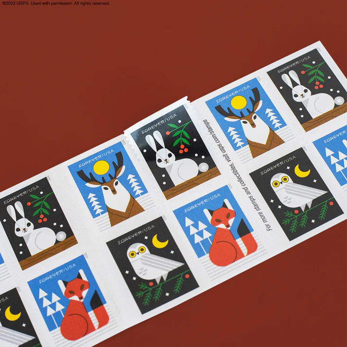 WinterWoodlandAnimals2023-DynamicBooklet WinterWoodlandAnimals2023 DynamicBooklet - USPS Forever Stamps