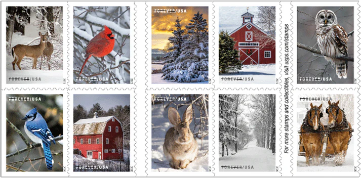 s_winterscenes s winterscenes - USPS Forever Stamps