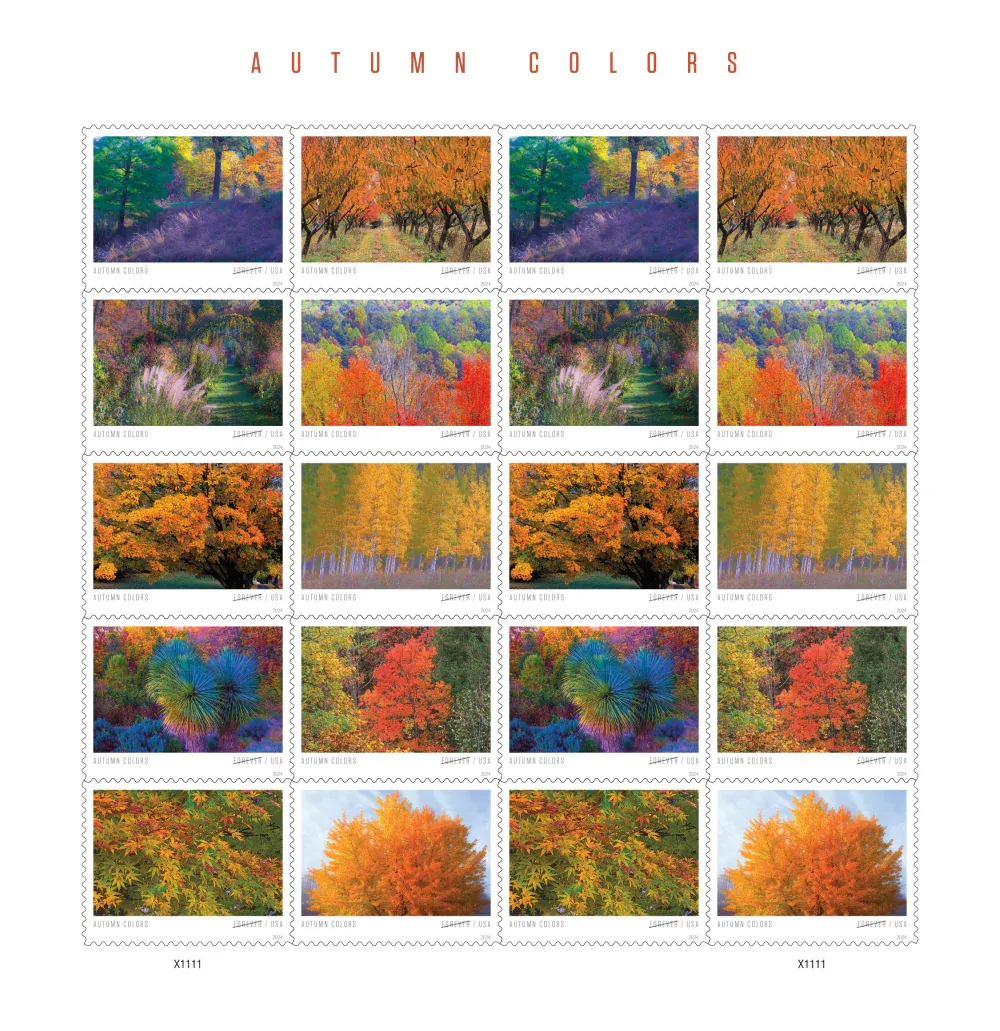 Autumn Colors 2024 1 - USPS Forever Stamps Autumn Colors 2024