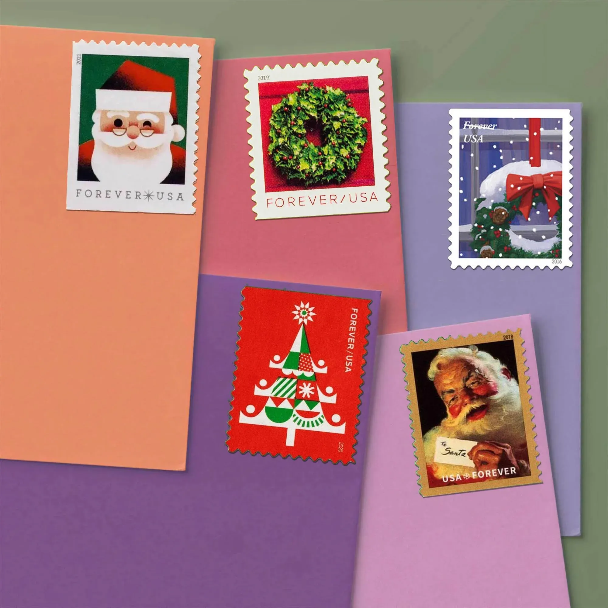 Merry Christmas Bundle 2012-2021 1 - USPS Forever Stamps Merry Christmas Bundle 2012-2021