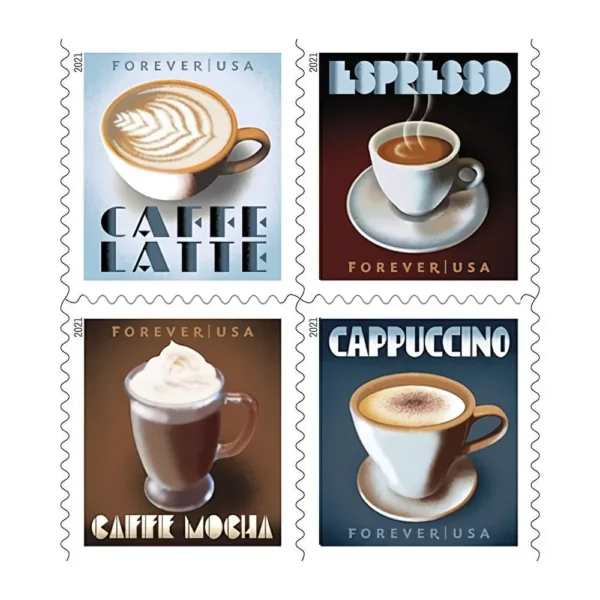 All USPS Stamps 140 - USPS Forever Stamps EspressoDrinks2021 - USPS Forever Stamps