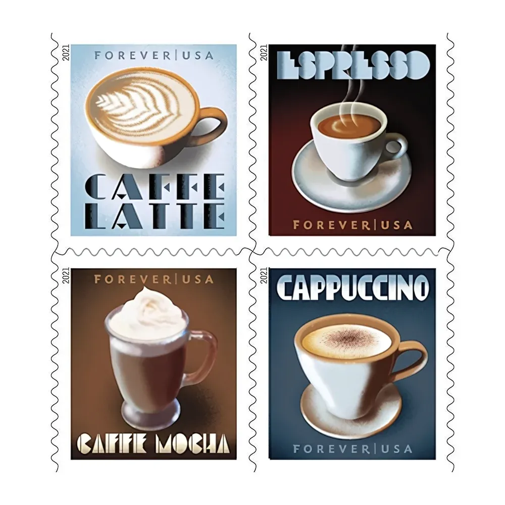Espresso Drinks 2021 1 - USPS Forever Stamps Espresso Drinks 2021