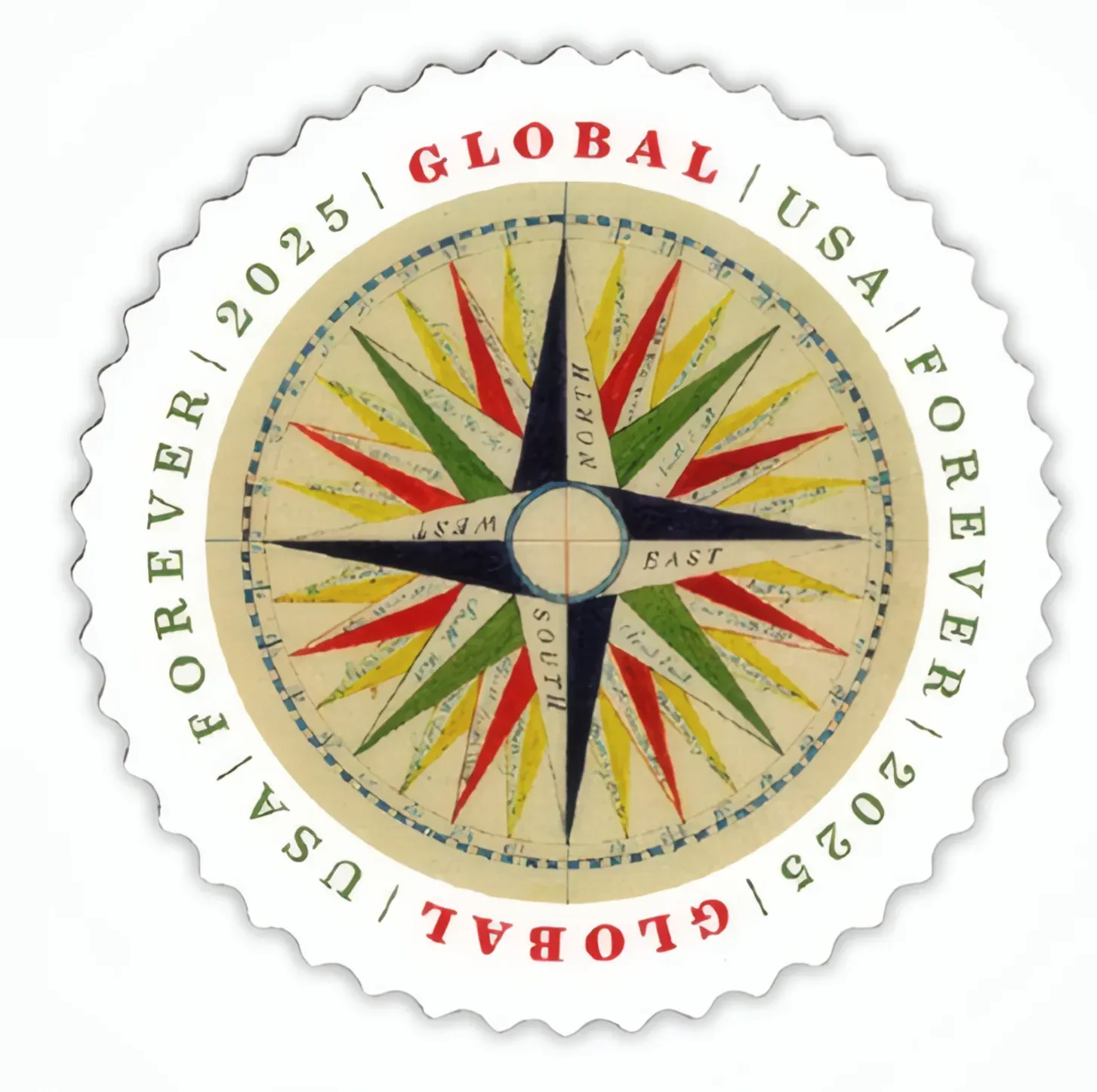 Global: 1794 Compass Rose 1 - USPS Forever Stamps Global: 1794 Compass Rose