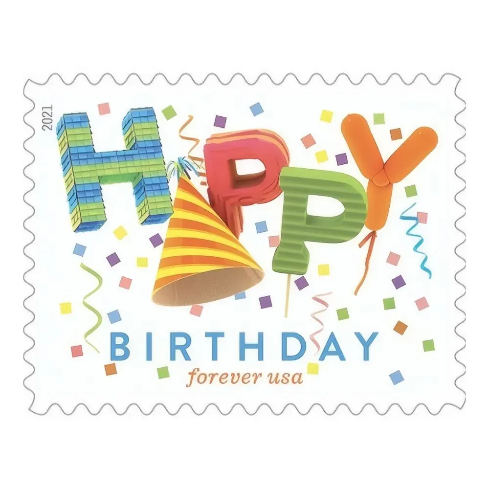 Happy Birthday 2021 1 - USPS Forever Stamps Happy Birthday 2021
