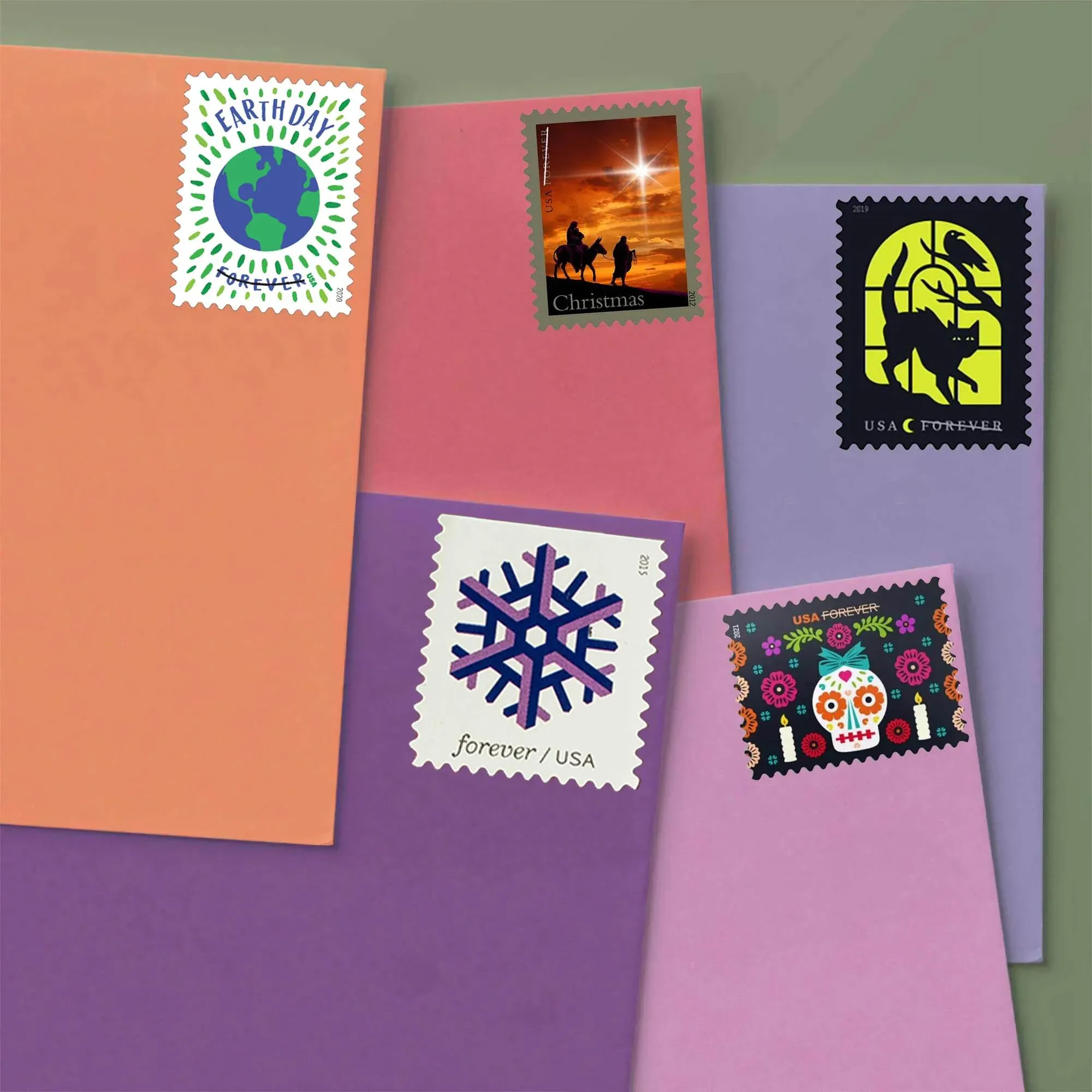 Holiday Bundle Stamps 1 - USPS Forever Stamps Holiday Bundle Stamps