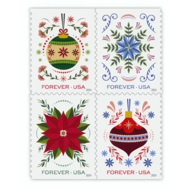 USPS Stamps 5 - USPS Forever Stamps HolidayJoy2024 - USPS Forever Stamps