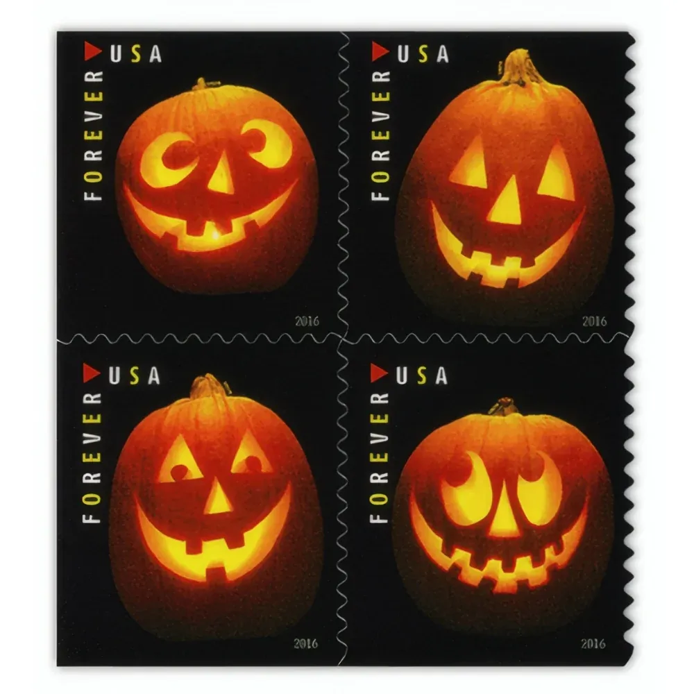 Jack-O’-Lanterns 2016 1 - USPS Forever Stamps Jack-O’-Lanterns 2016
