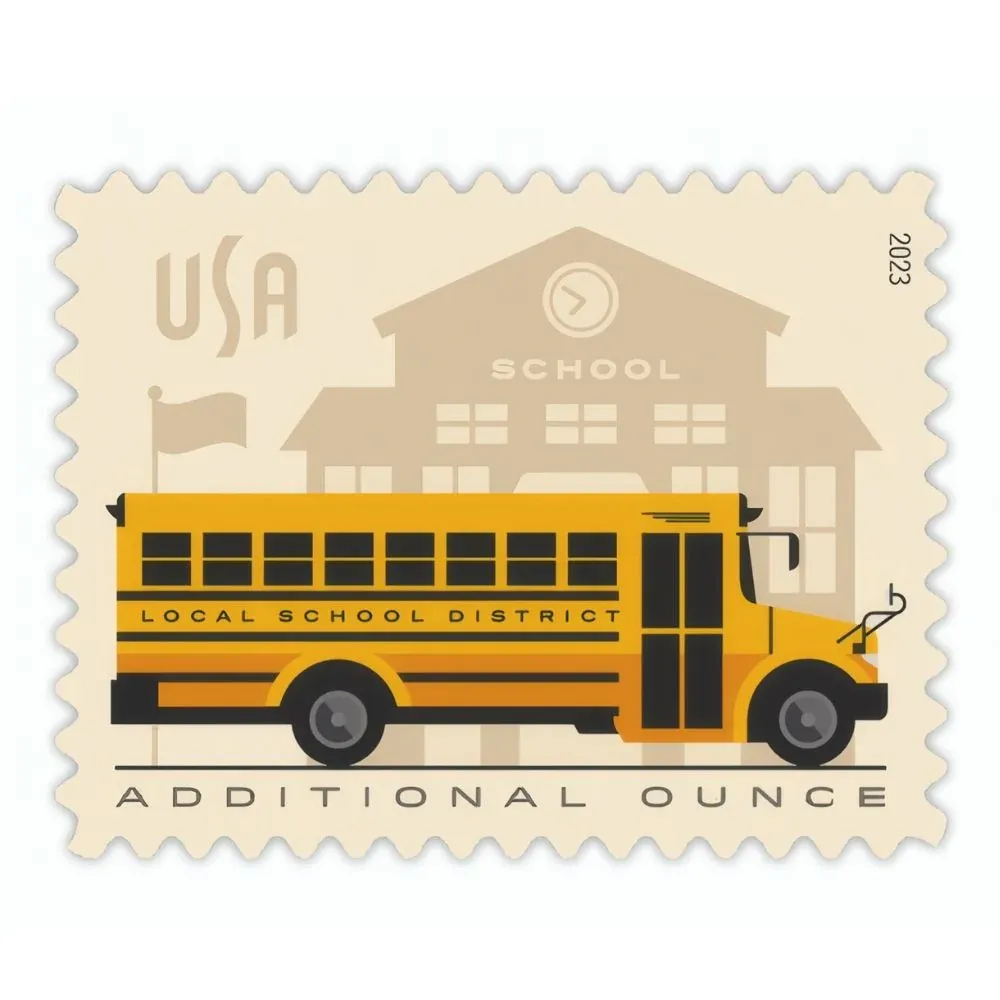 School Bus 2023 1 - USPS Forever Stamps School Bus 2023