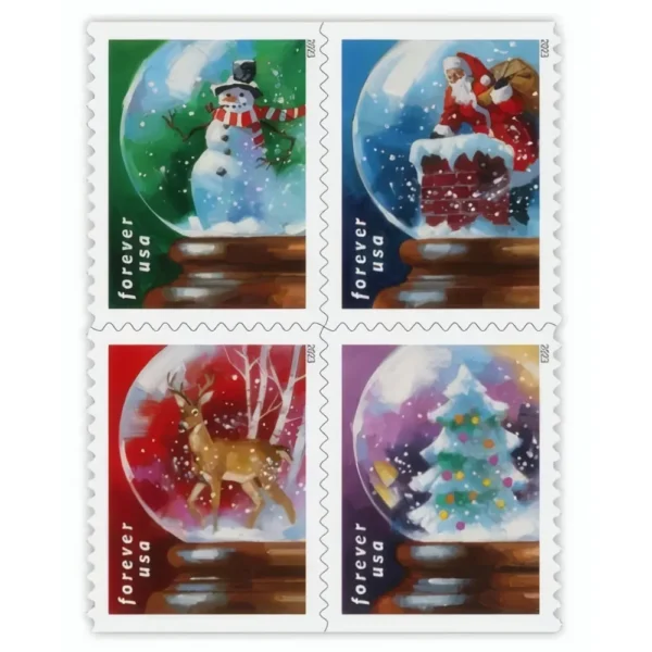 All USPS Stamps 120 - USPS Forever Stamps SnowGlobes2023 - USPS Forever Stamps