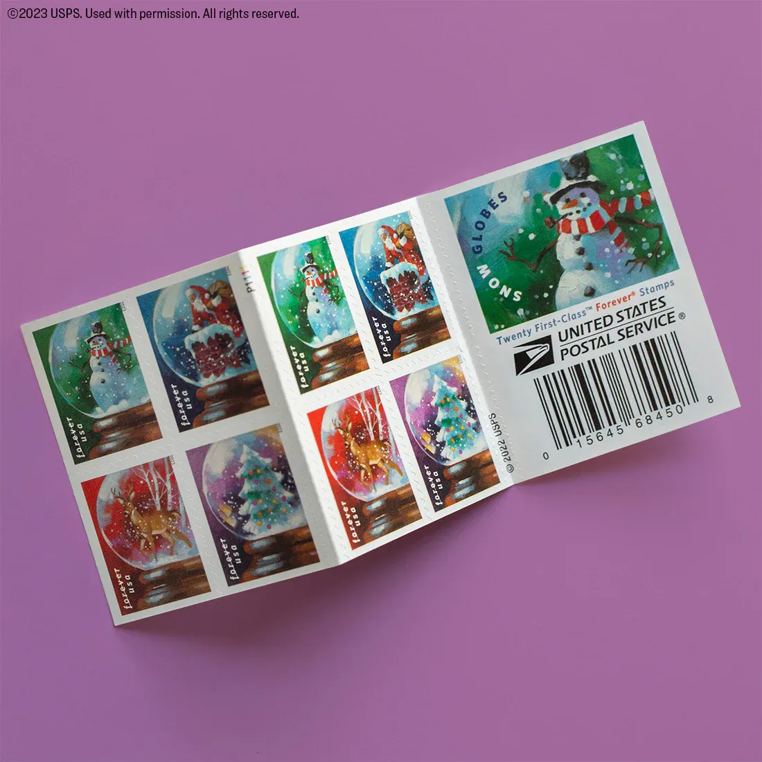 SnowGlobes2023-Booklet SnowGlobes2023 Booklet - USPS Forever Stamps