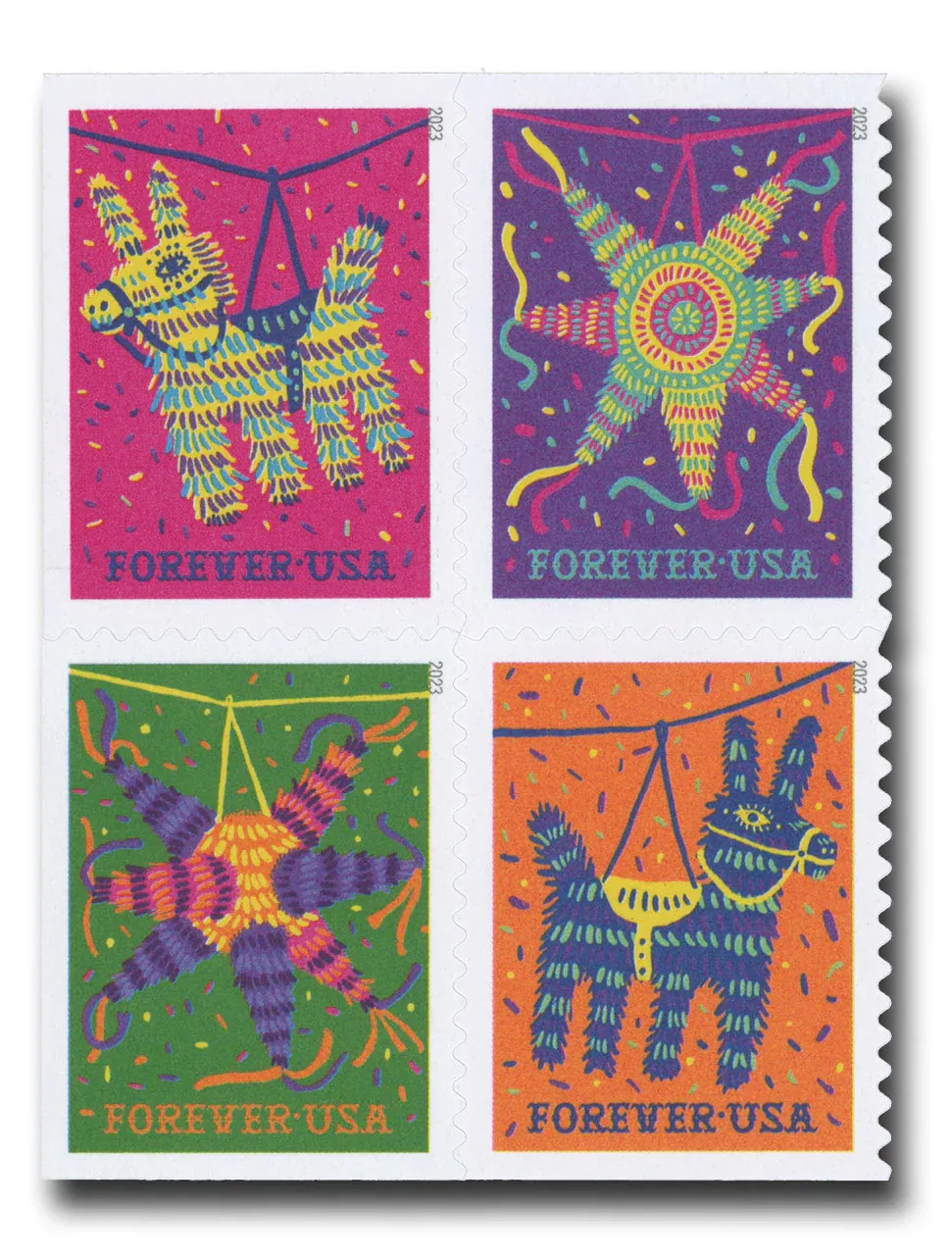 Piñatas 2023 1 - USPS Forever Stamps Piñatas 2023