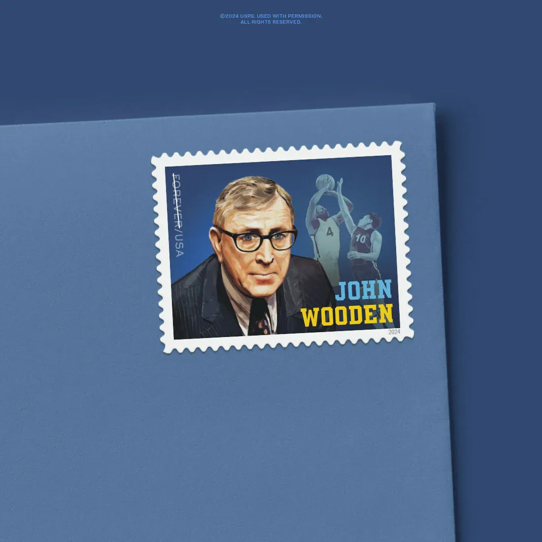 USPS_John_Wooden_2024_Stamps_Envelopes USPS John Wooden 2024 Stamps Envelopes - USPS Forever Stamps