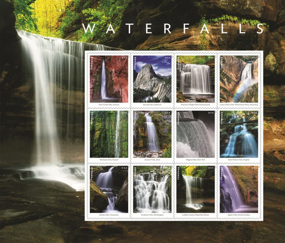 Waterfall 2023 1 - USPS Forever Stamps Waterfall 2023